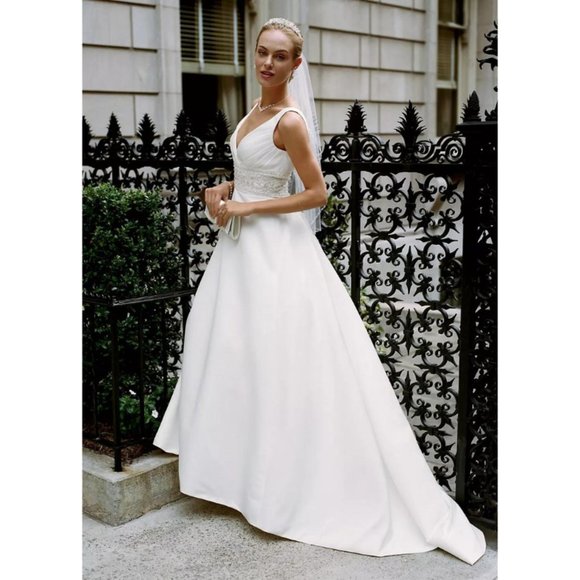 chinese dress ladies Satin Tank Ball Gown Wedding Dress – OneWedDress main image 0